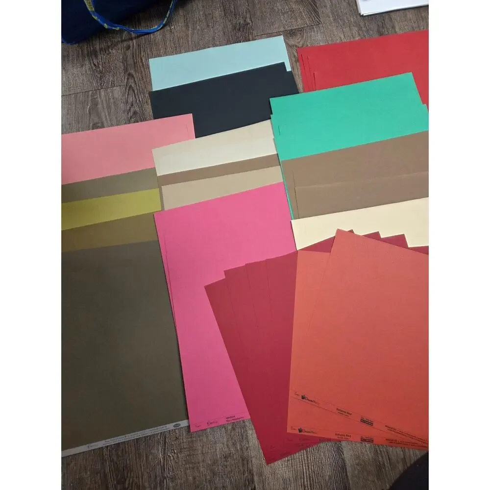 WorldWin 12x12 Textured + Smooth Solid Color Cardstock Lot of 40 Scrapbook Pages